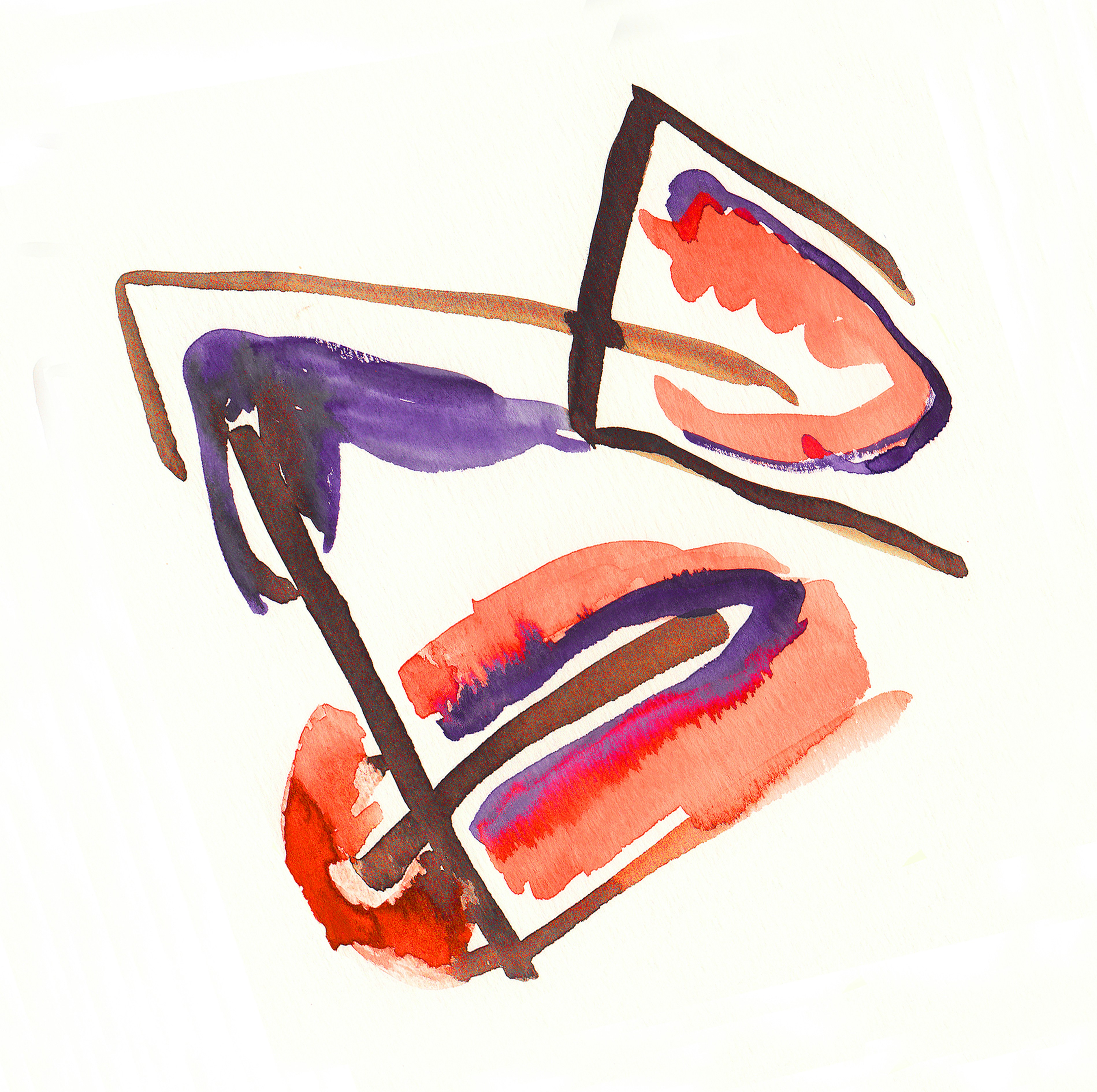 A watercolor painting of lipstick on a white background