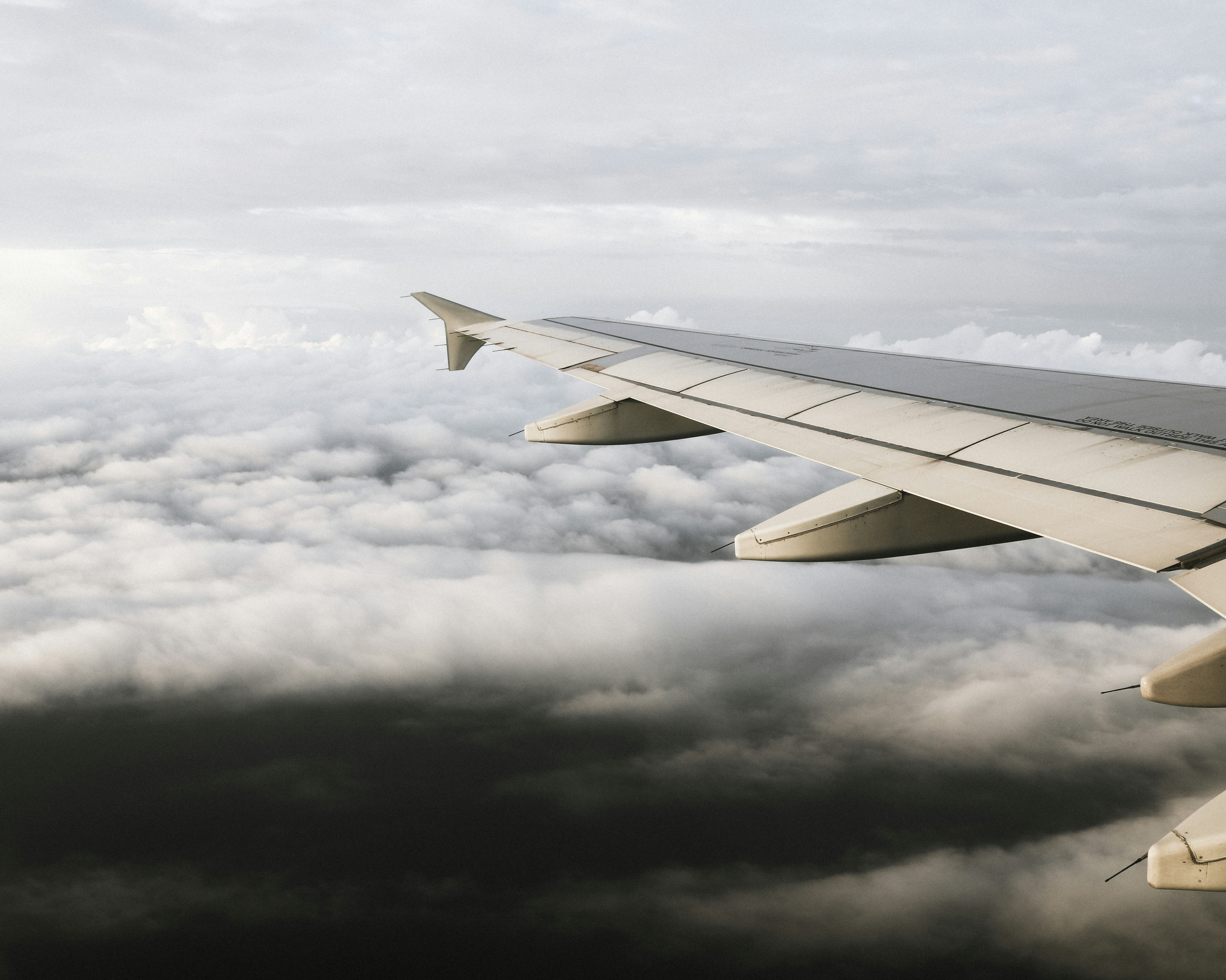 Airplane window sky view