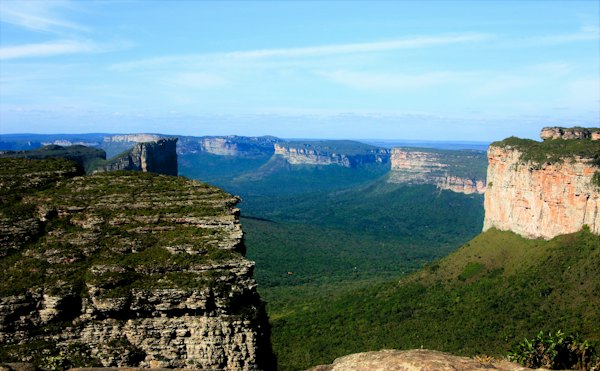 Sandstone mesas above the valley from a lookout — Chapada Diamantina, Brazil