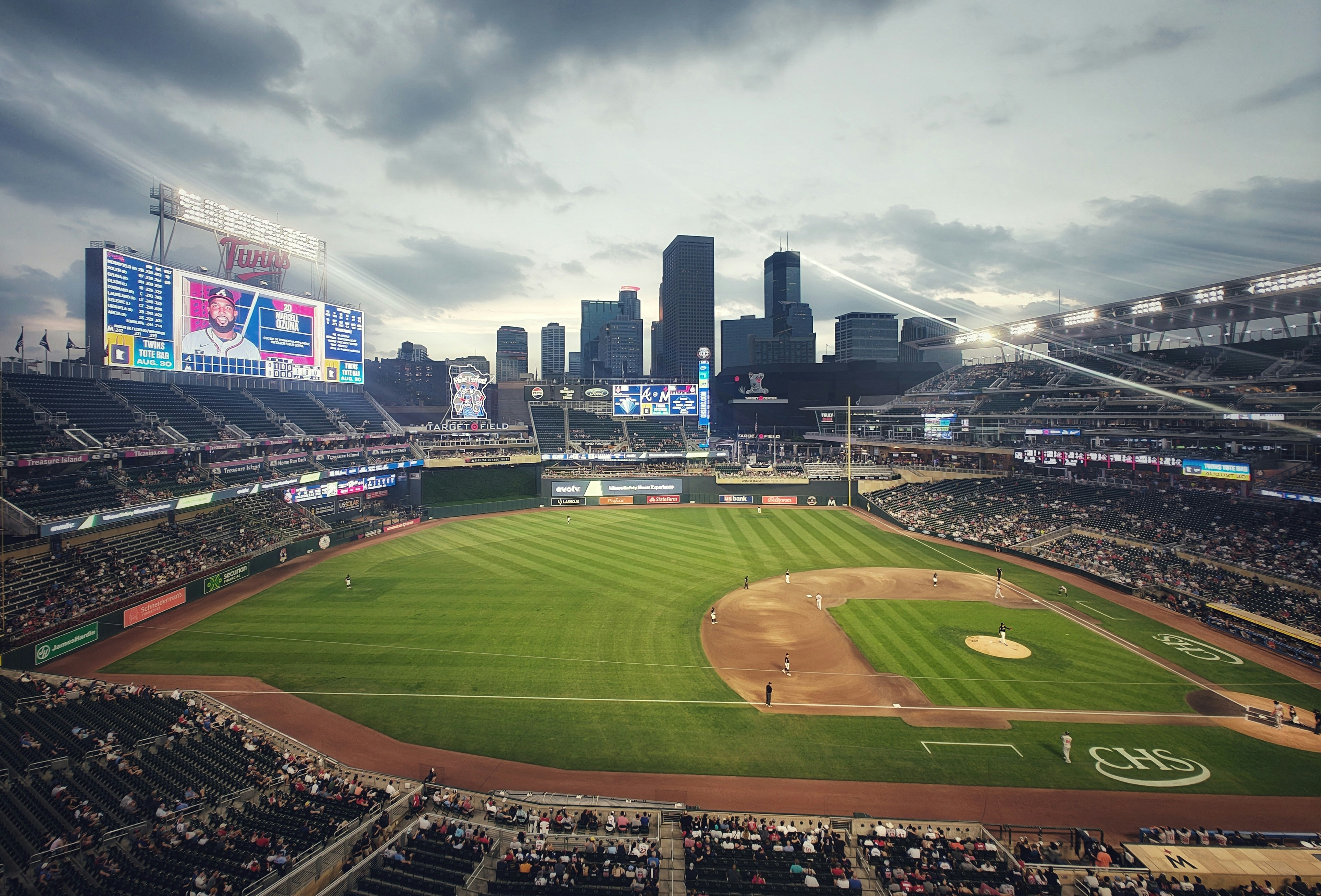 Minnesota Twins players and fans at Target Field during the 2025