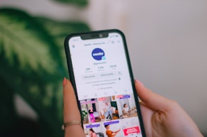 A person holding a cell phone in their hand