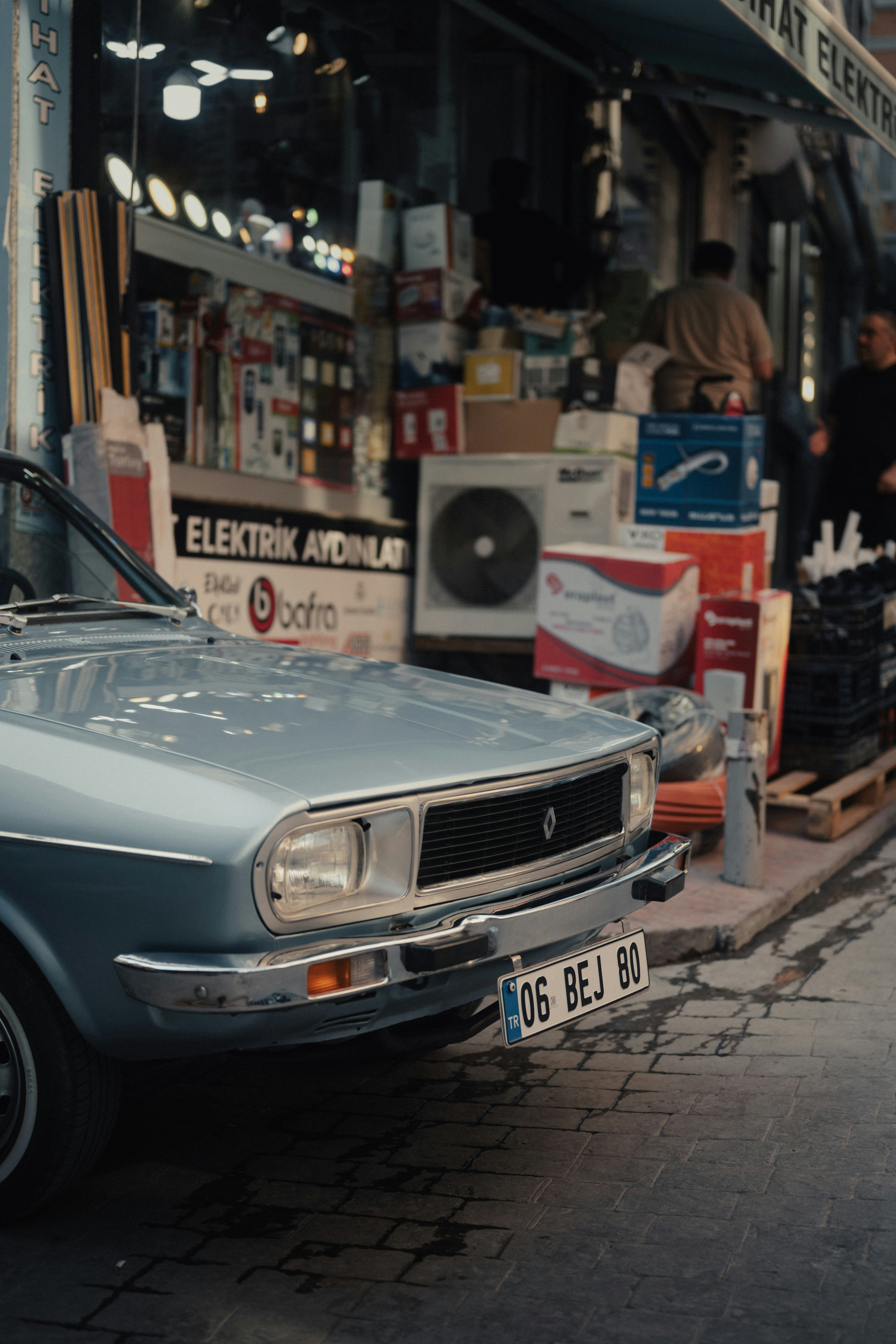 A car parked on the side of the road