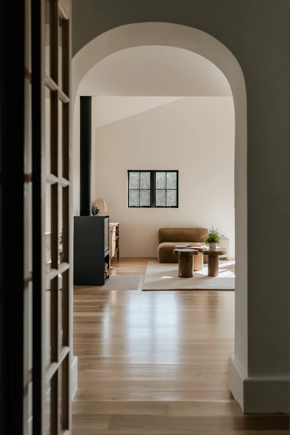 Uncluttered hallway leading to living space