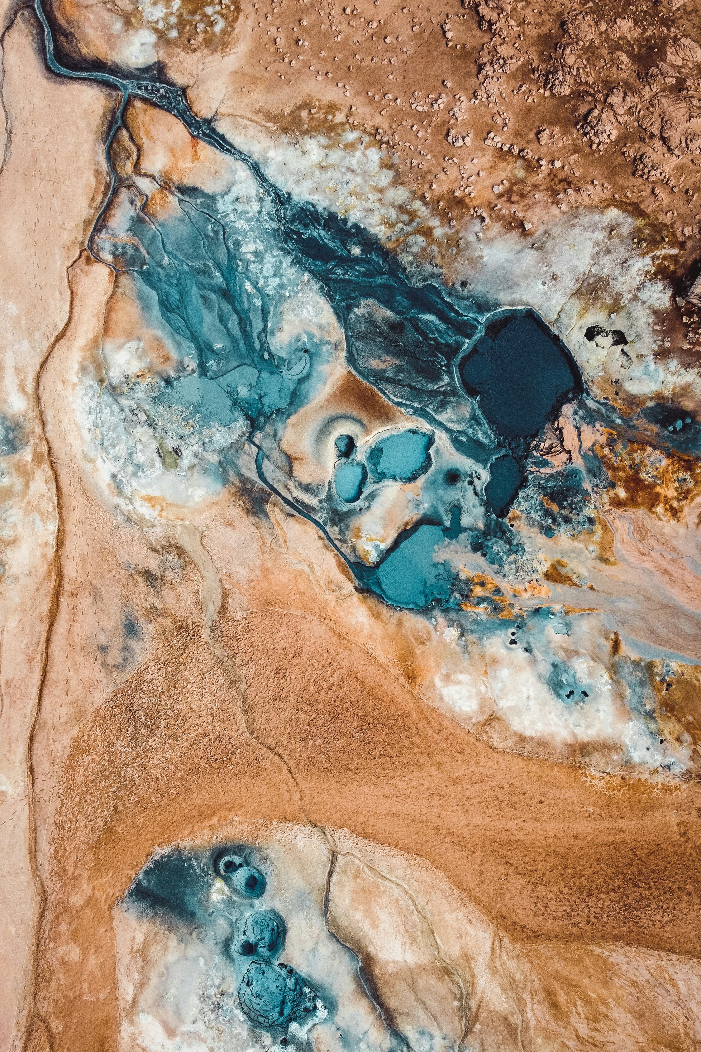 An aerial view of a body of water