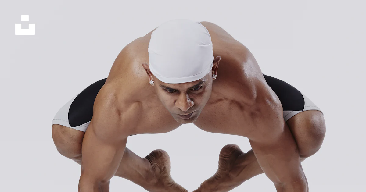 Handstand Front View A man doing a handstand in front of a white background photo – Free ...