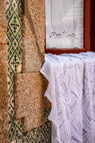 A close up of a towel on a towel rack