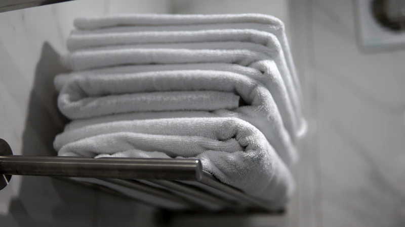 Stacked white terry towels