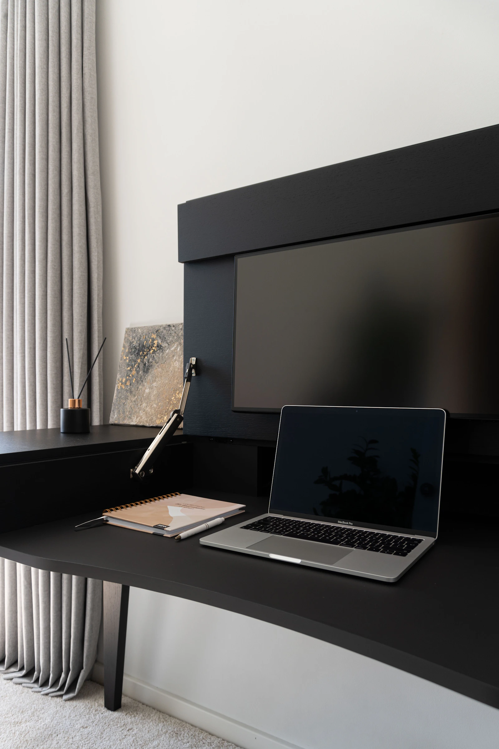 Private home office workspace with laptop representing online privacy and information handling