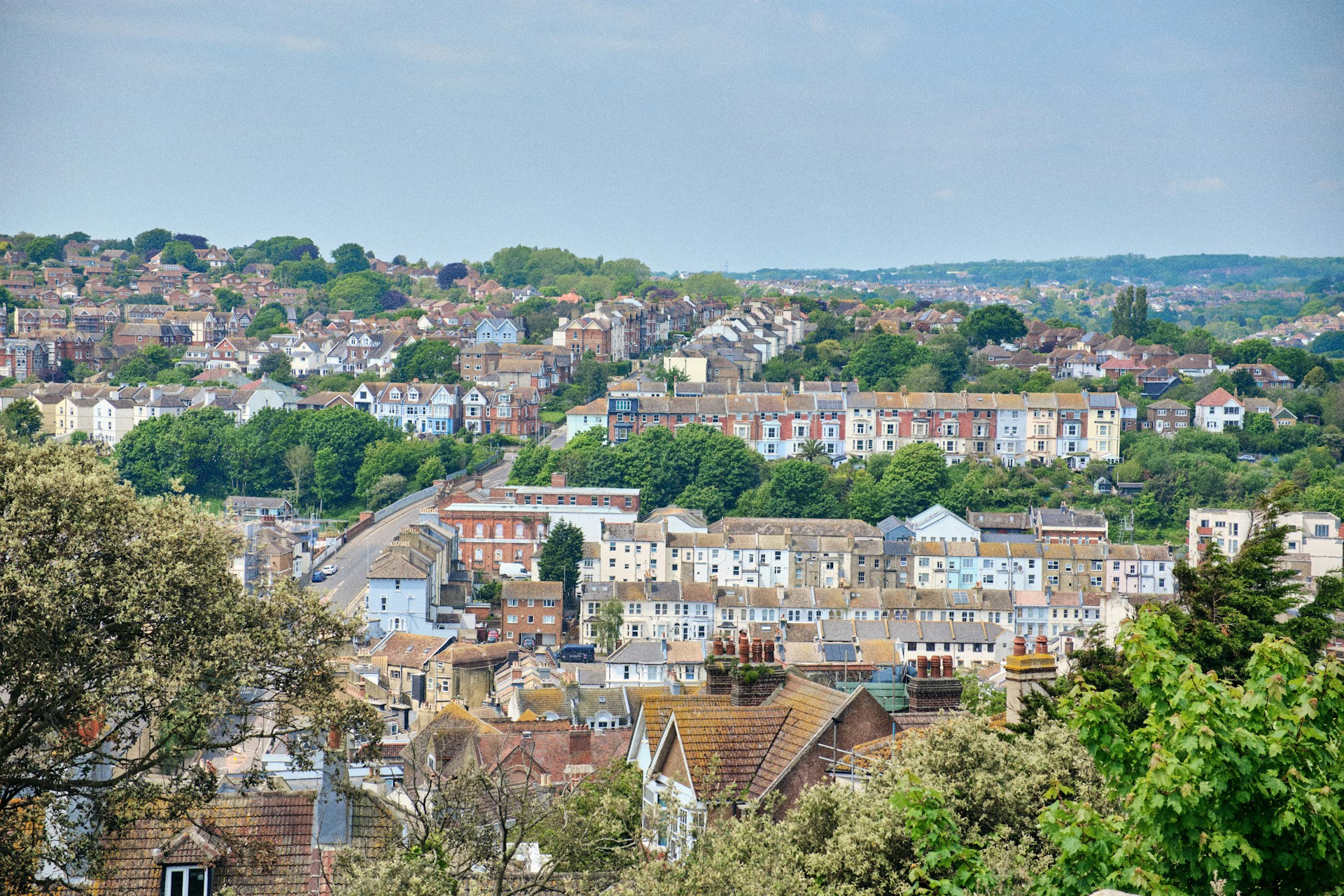 A view of a city from a hill