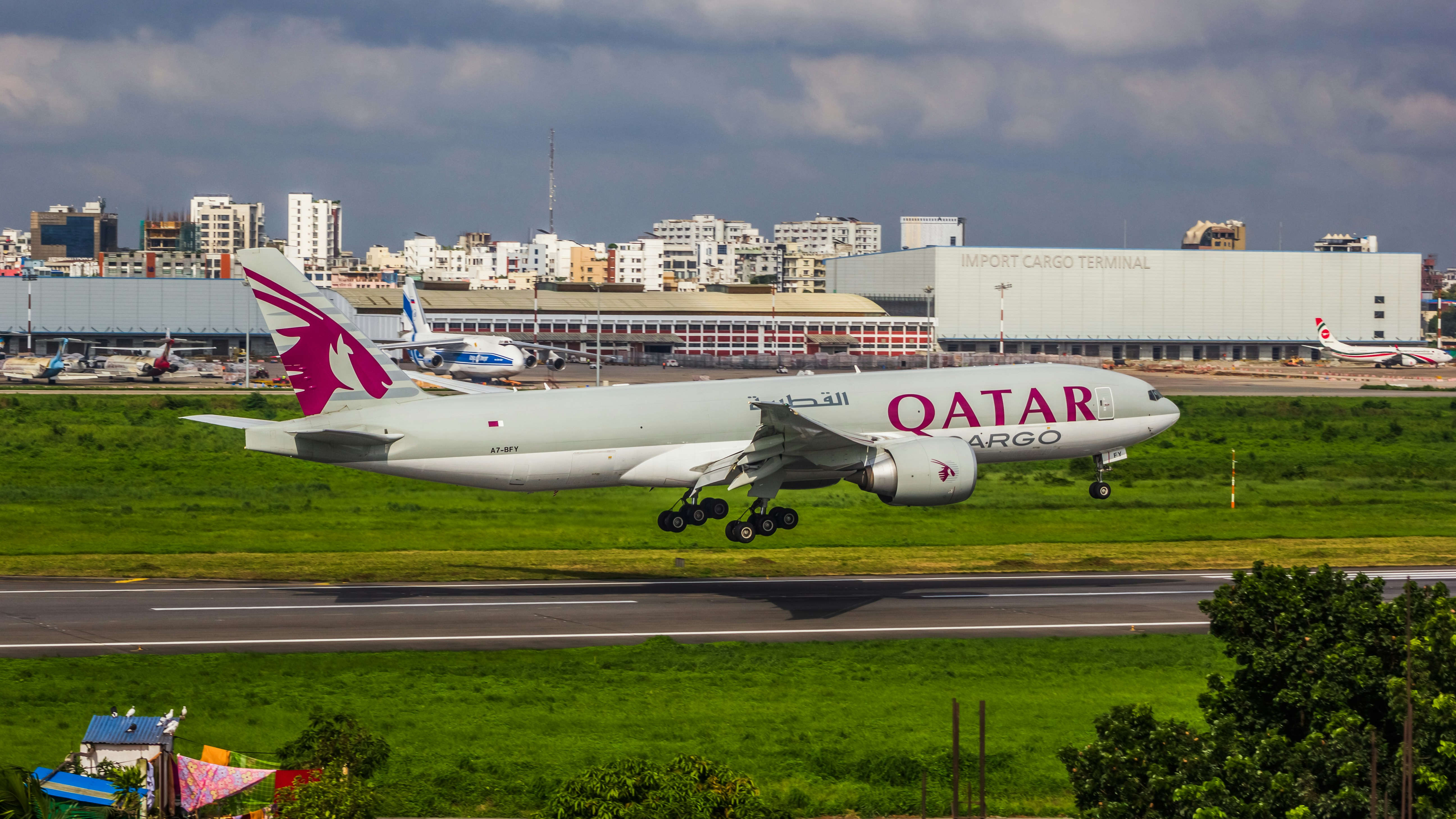 Modern airport terminal with luxury shopping