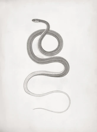 A coiled snake on a white background