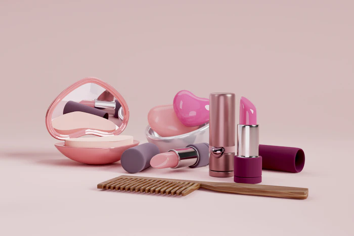 Beauty products flatlay