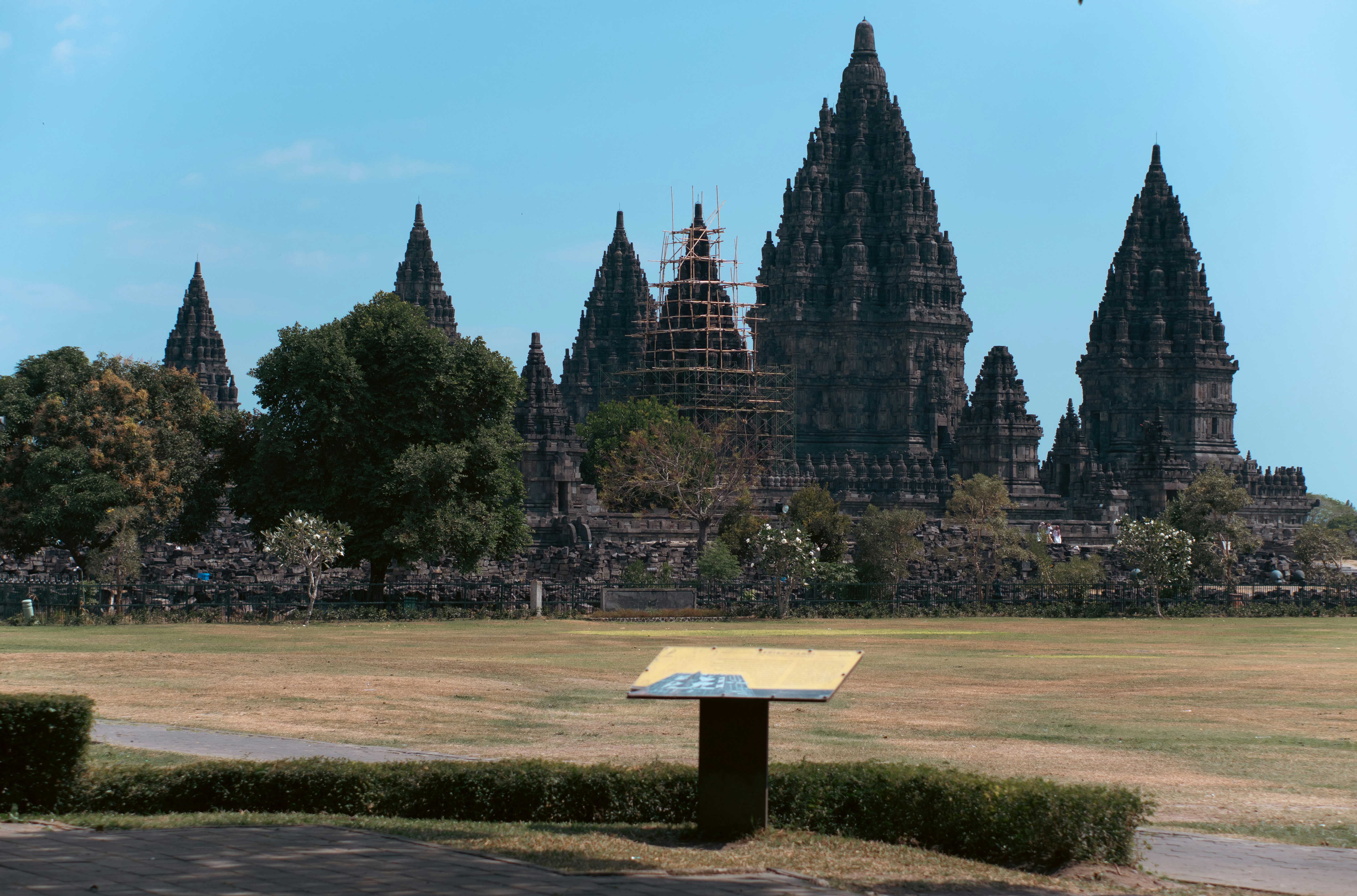 Parkın ortasında bir bank