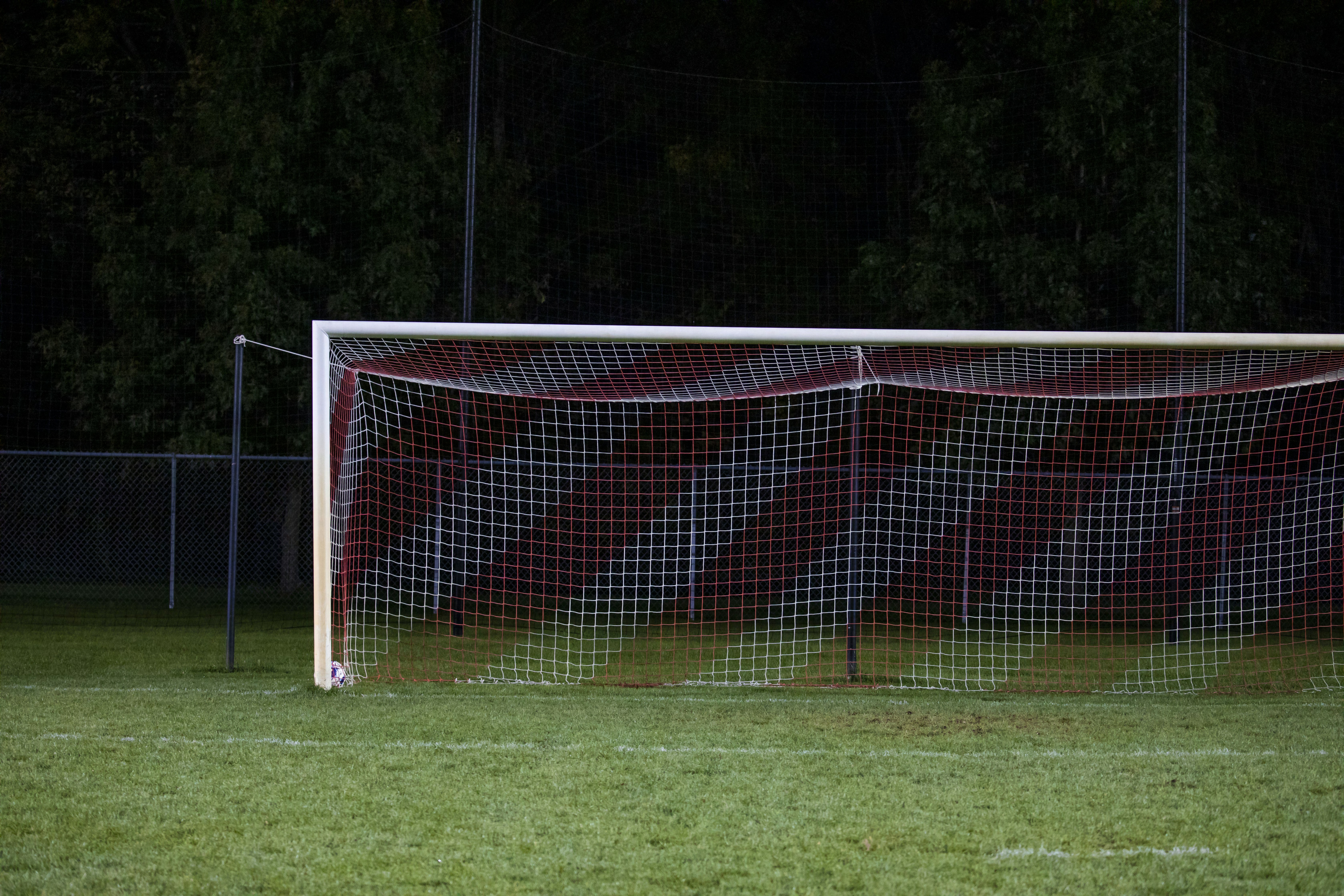 Soccer field at night