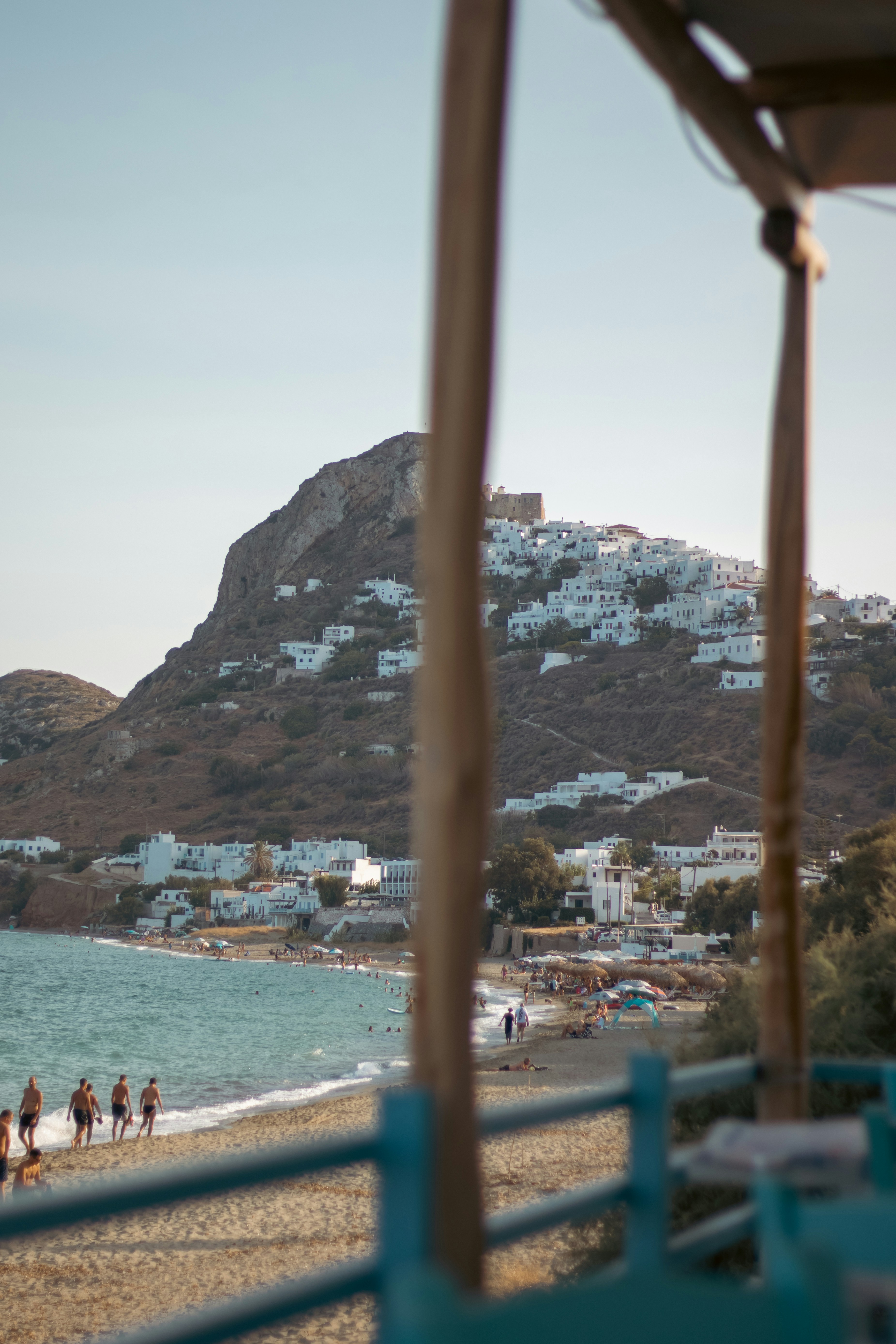 Skyros Chora on its hillside seen from below