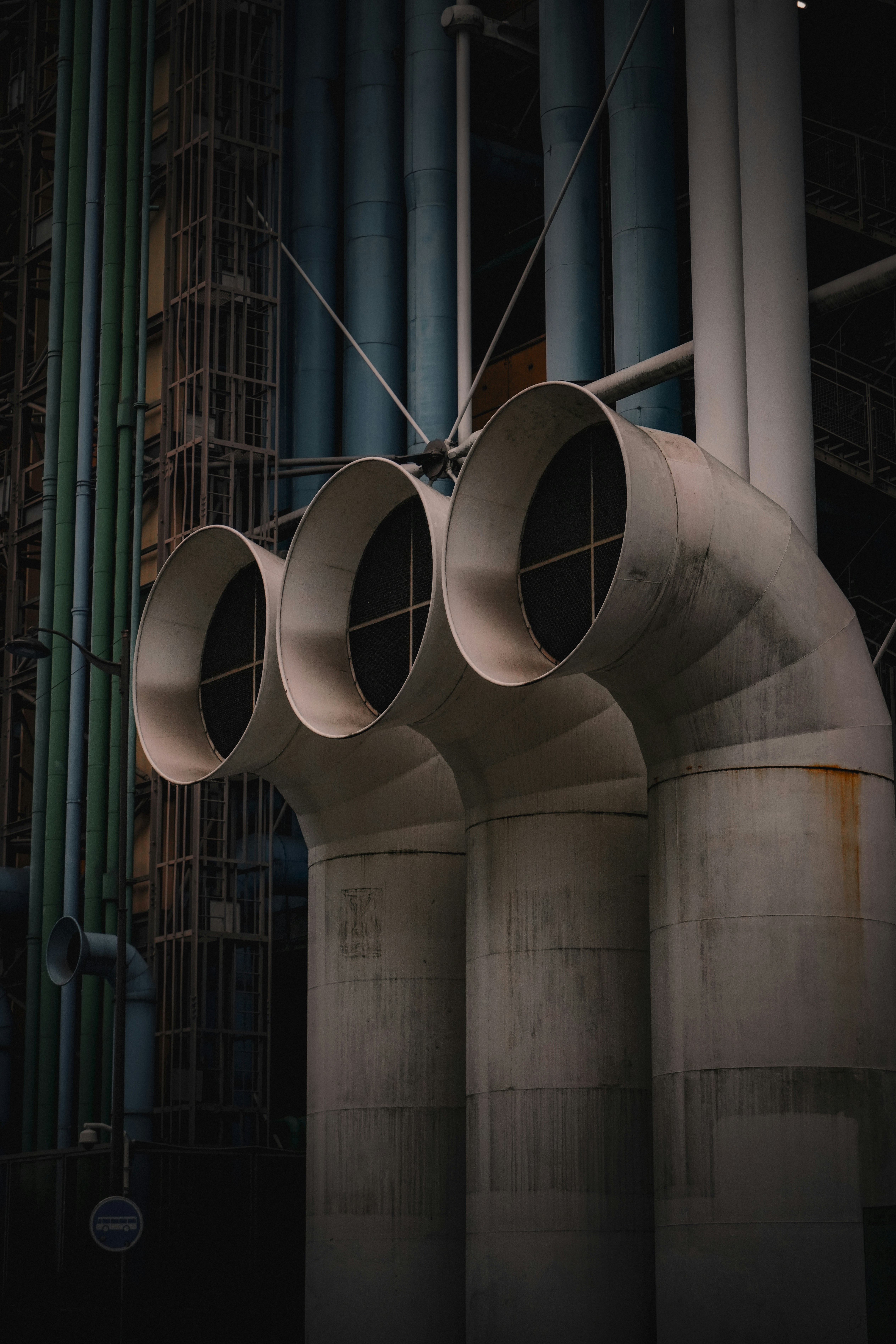 A bunch of pipes that are in a building