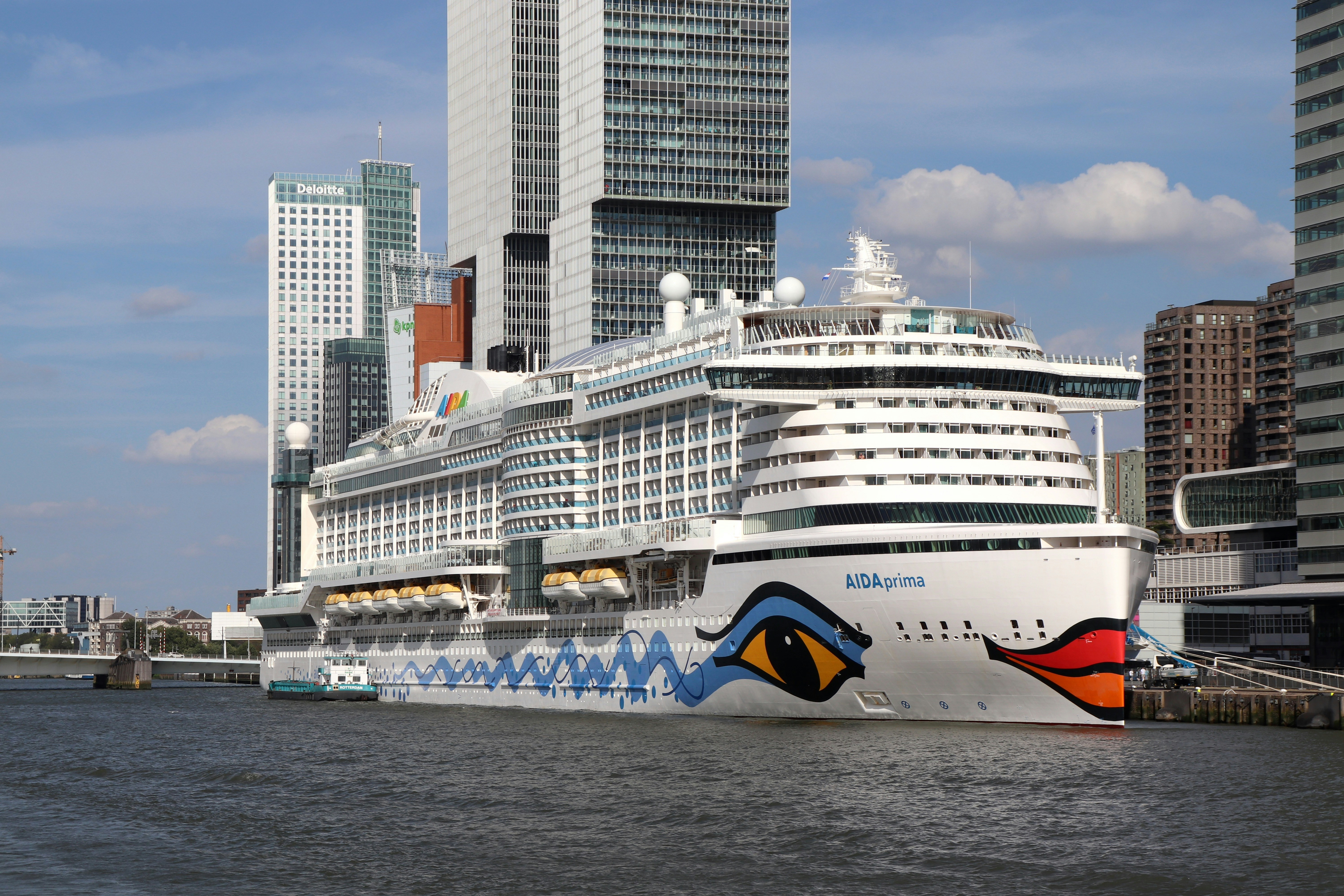 Um grande navio de cruzeiro em um grande corpo de água