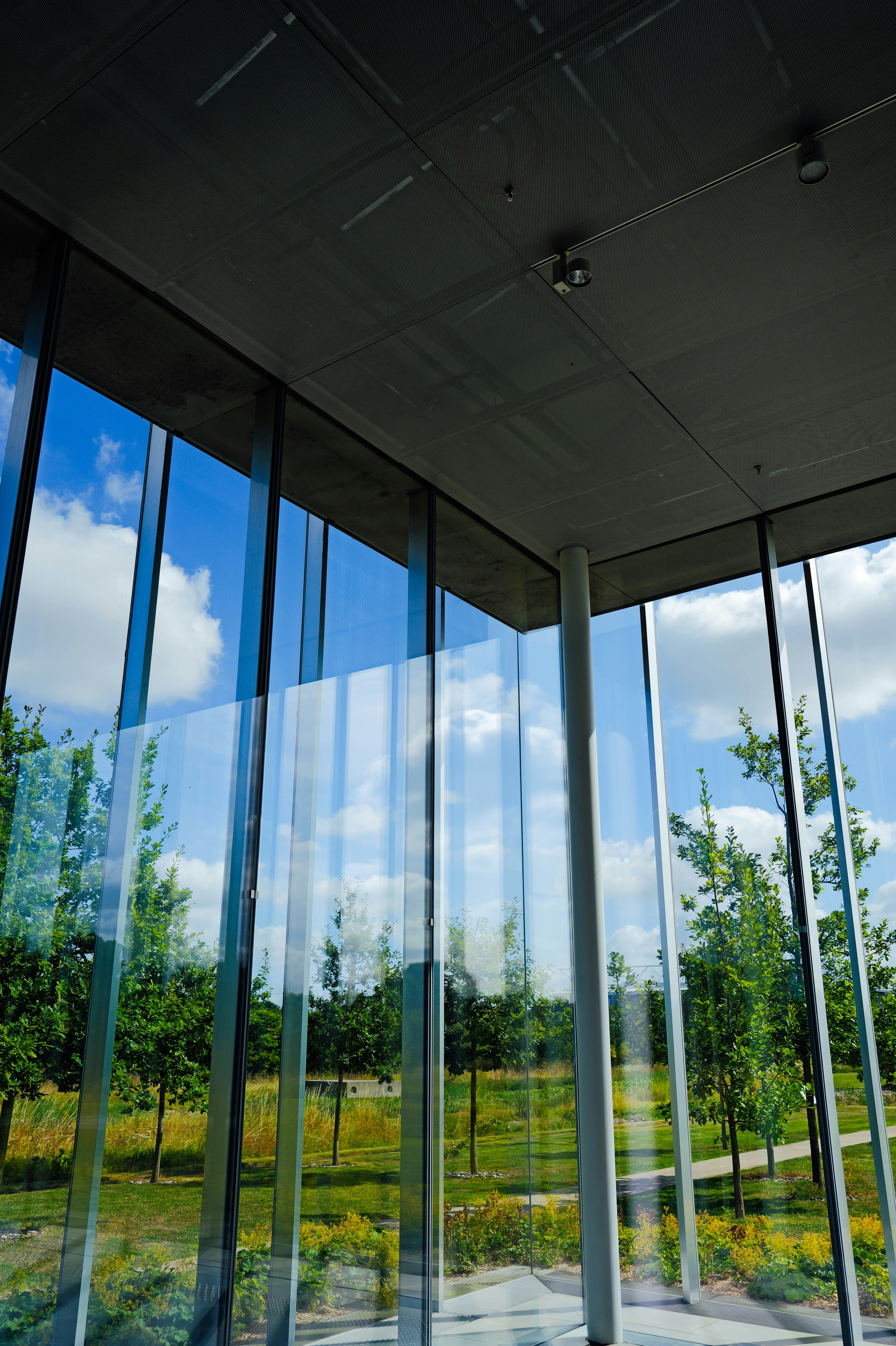 A large room with a lot of windows