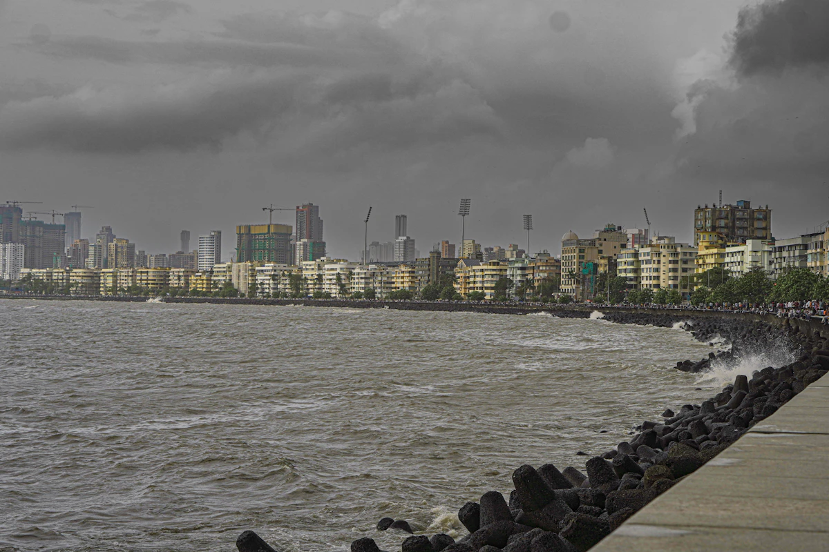 Thane cityscape with lake waterfront and urban skyline