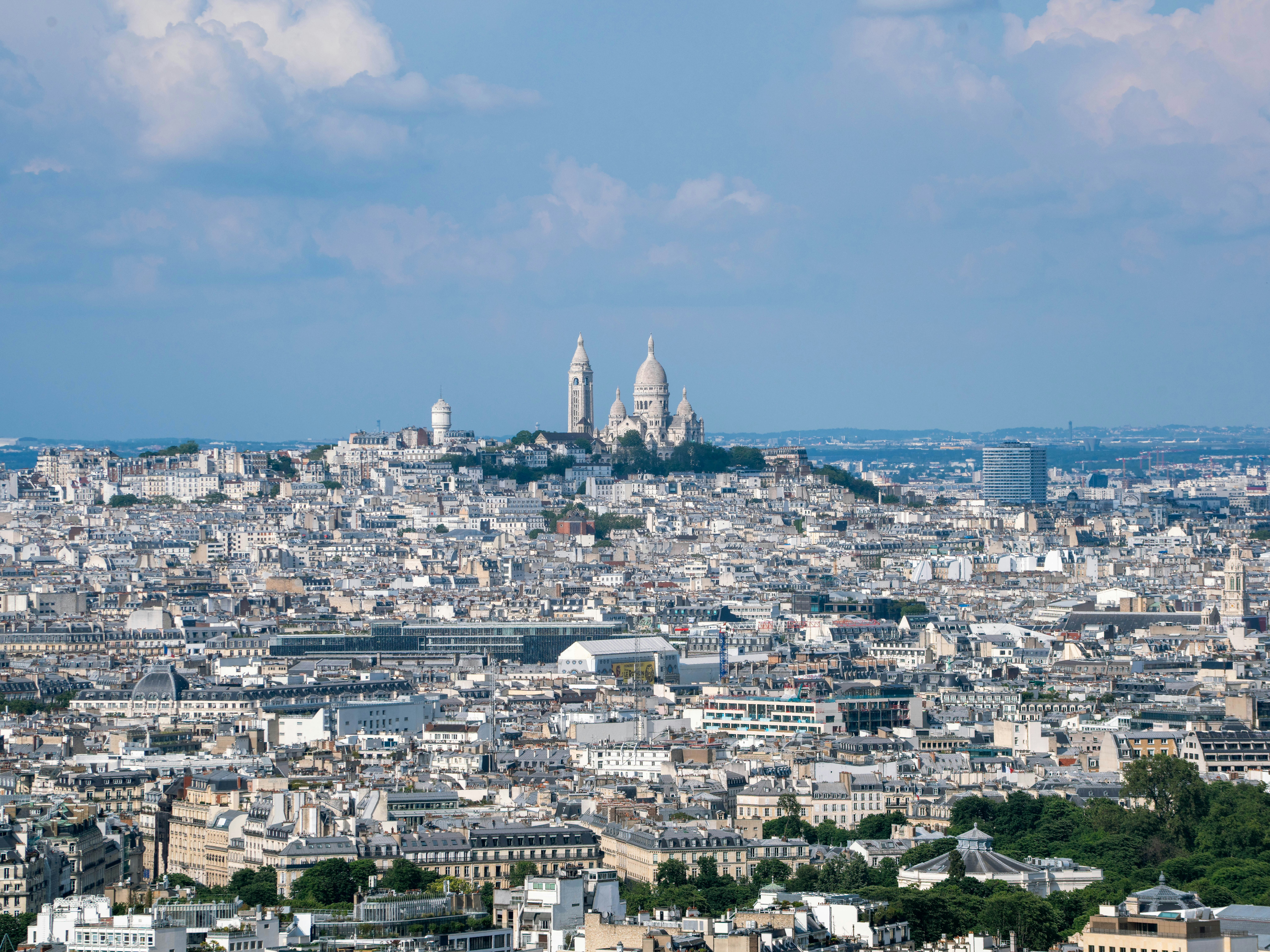 A view of the city of paris from the top of the eiffel tower