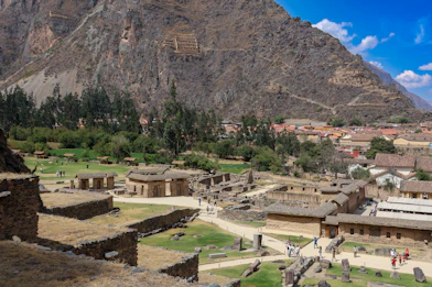 A village in the middle of a mountain range