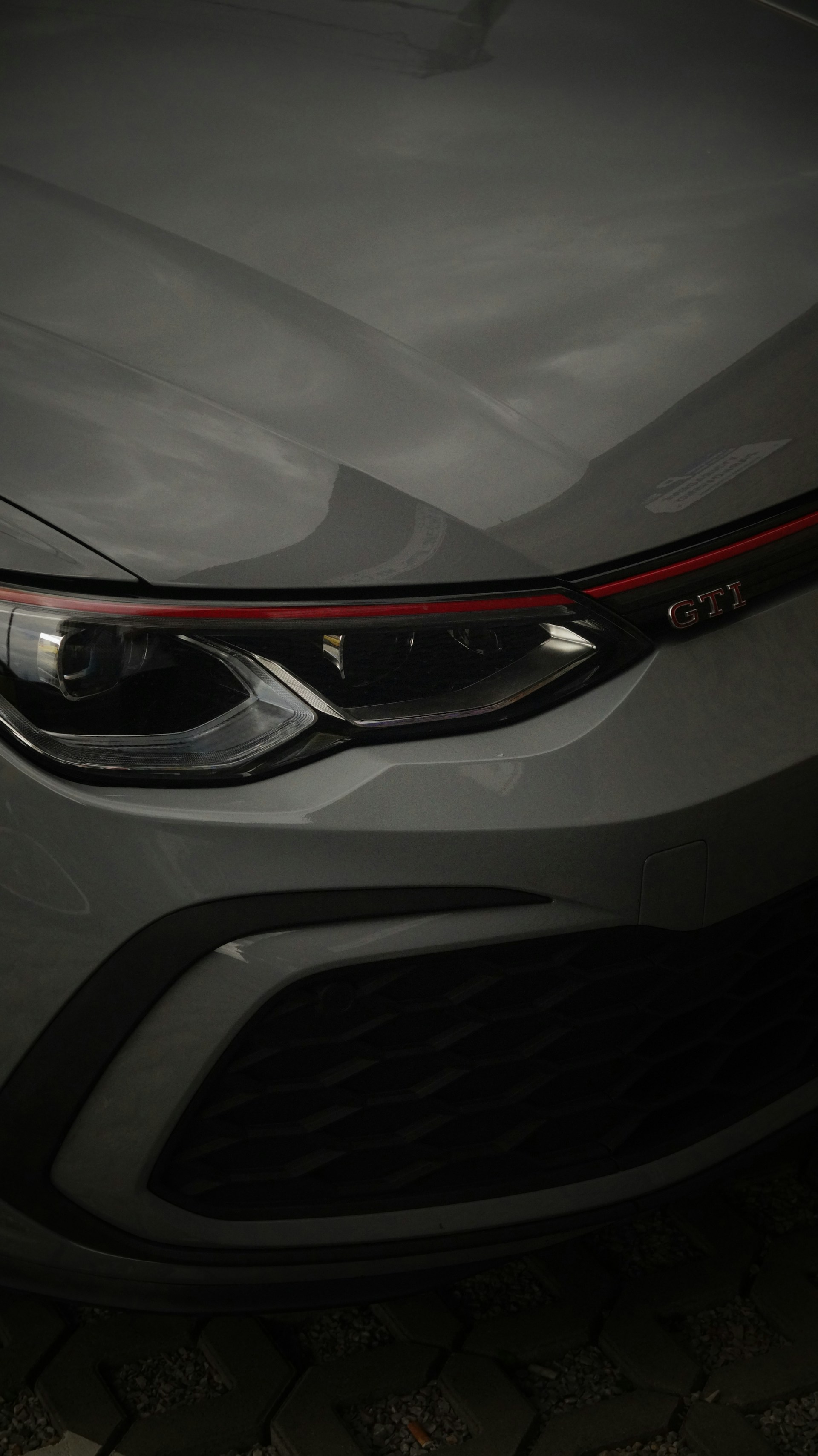 A close up of the front of a car
