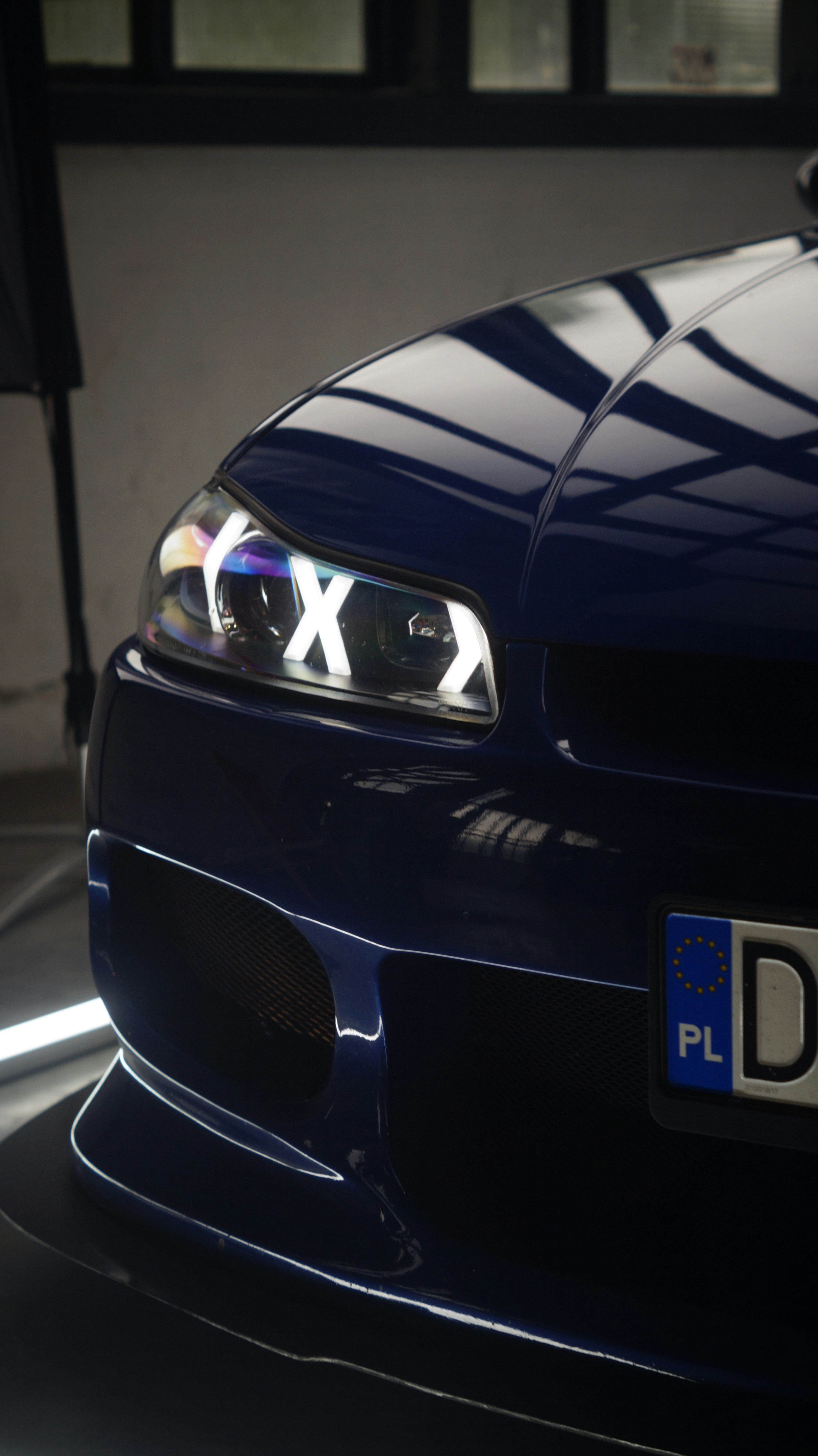 A close up of the front of a car