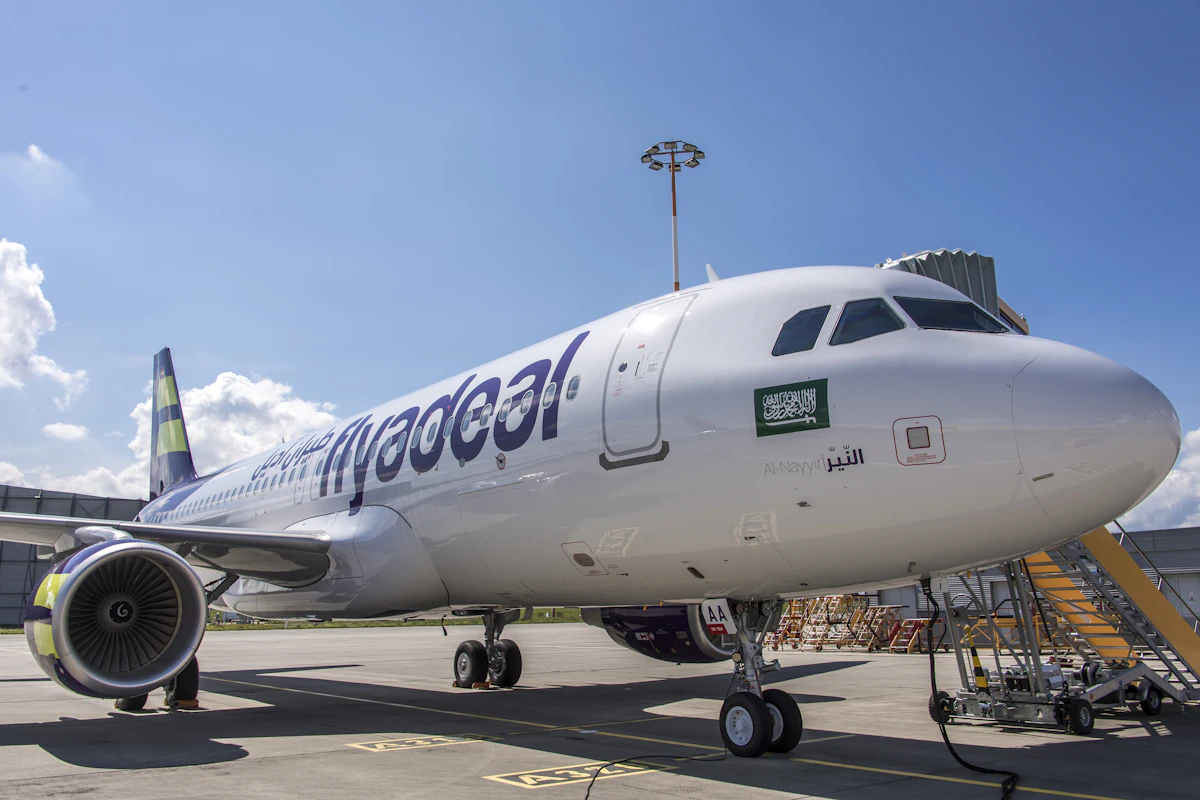 Saudi commercial aircraft on the tarmac
