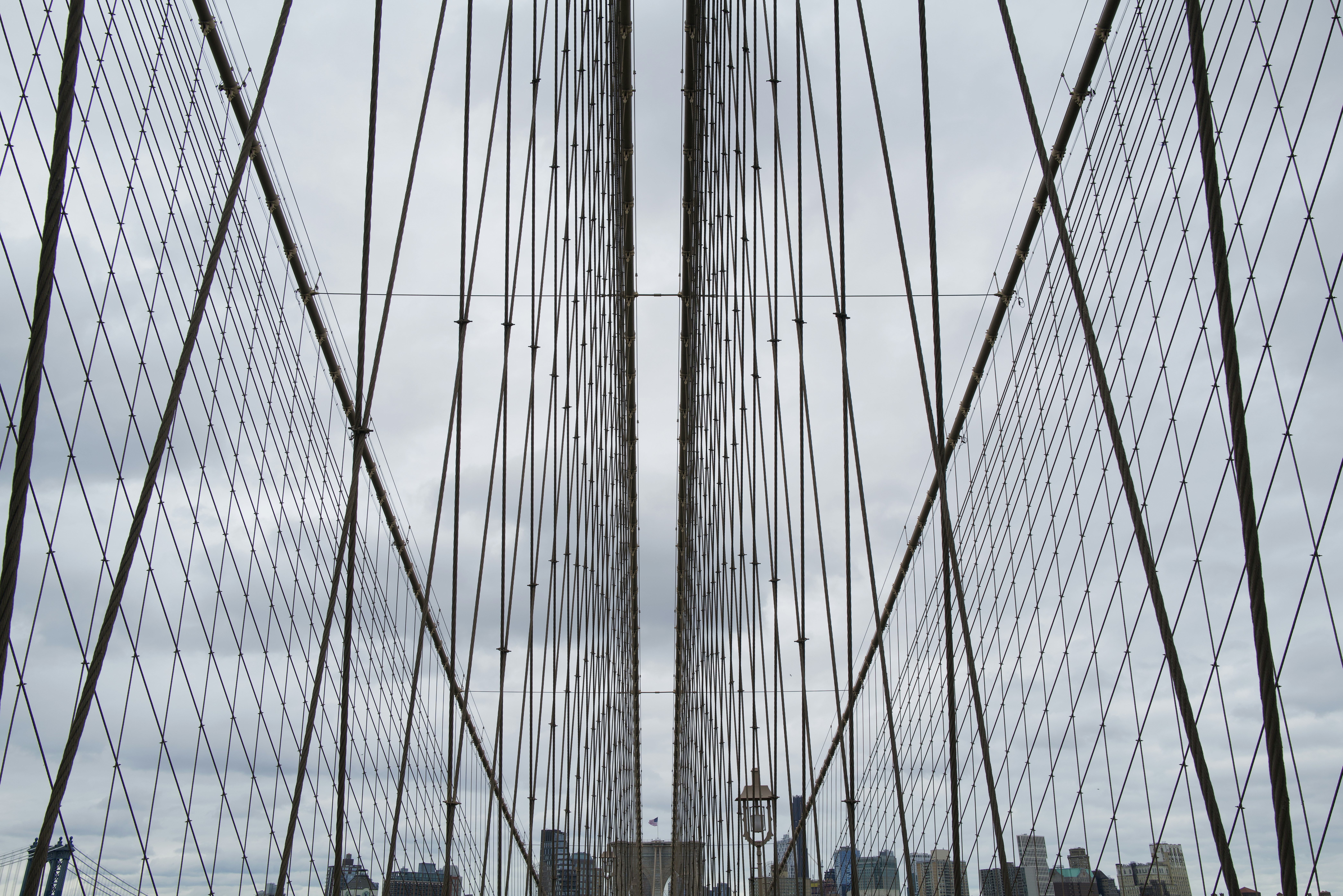 A view of the brooklyn bridge from across the river