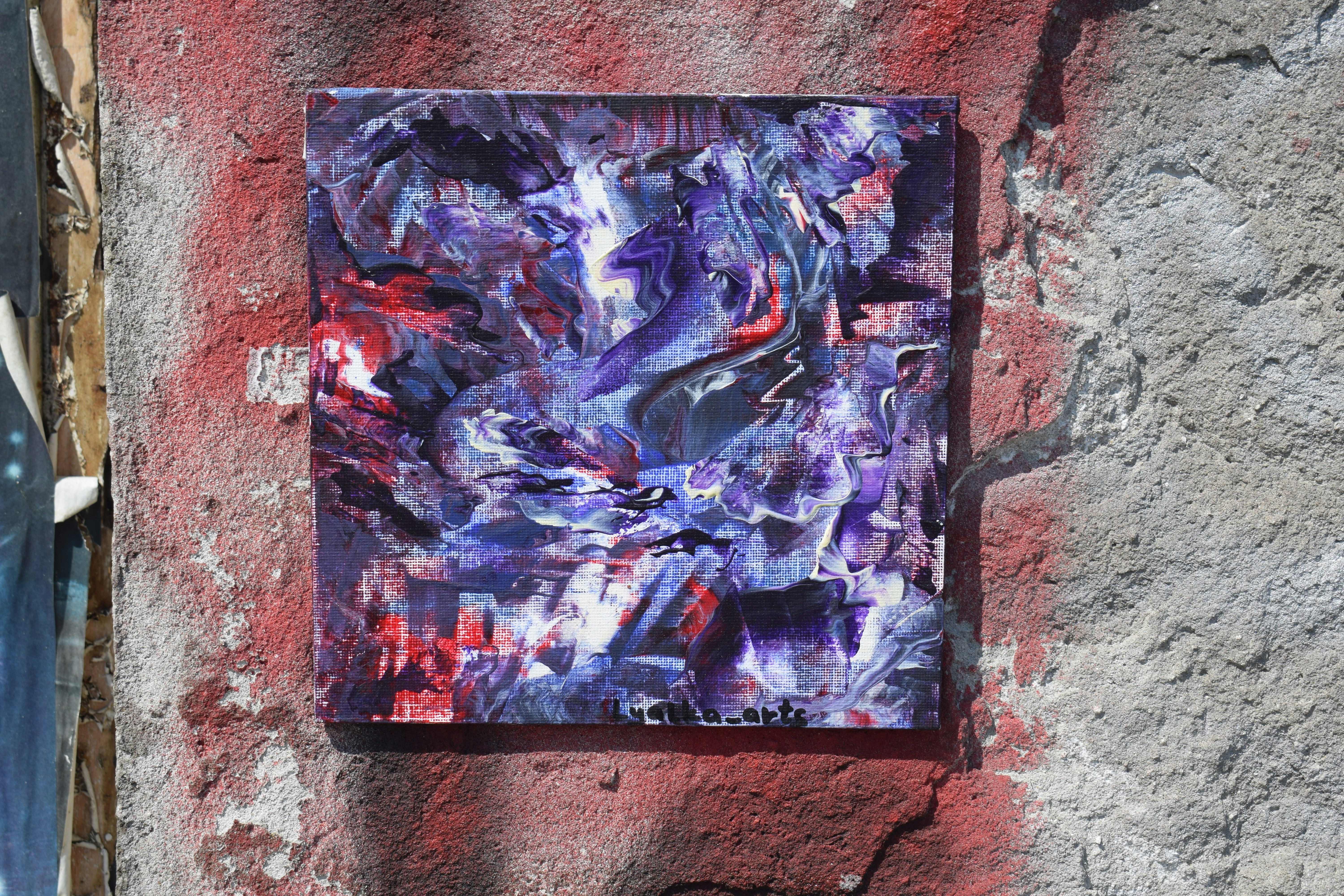 Abstract resin wall art