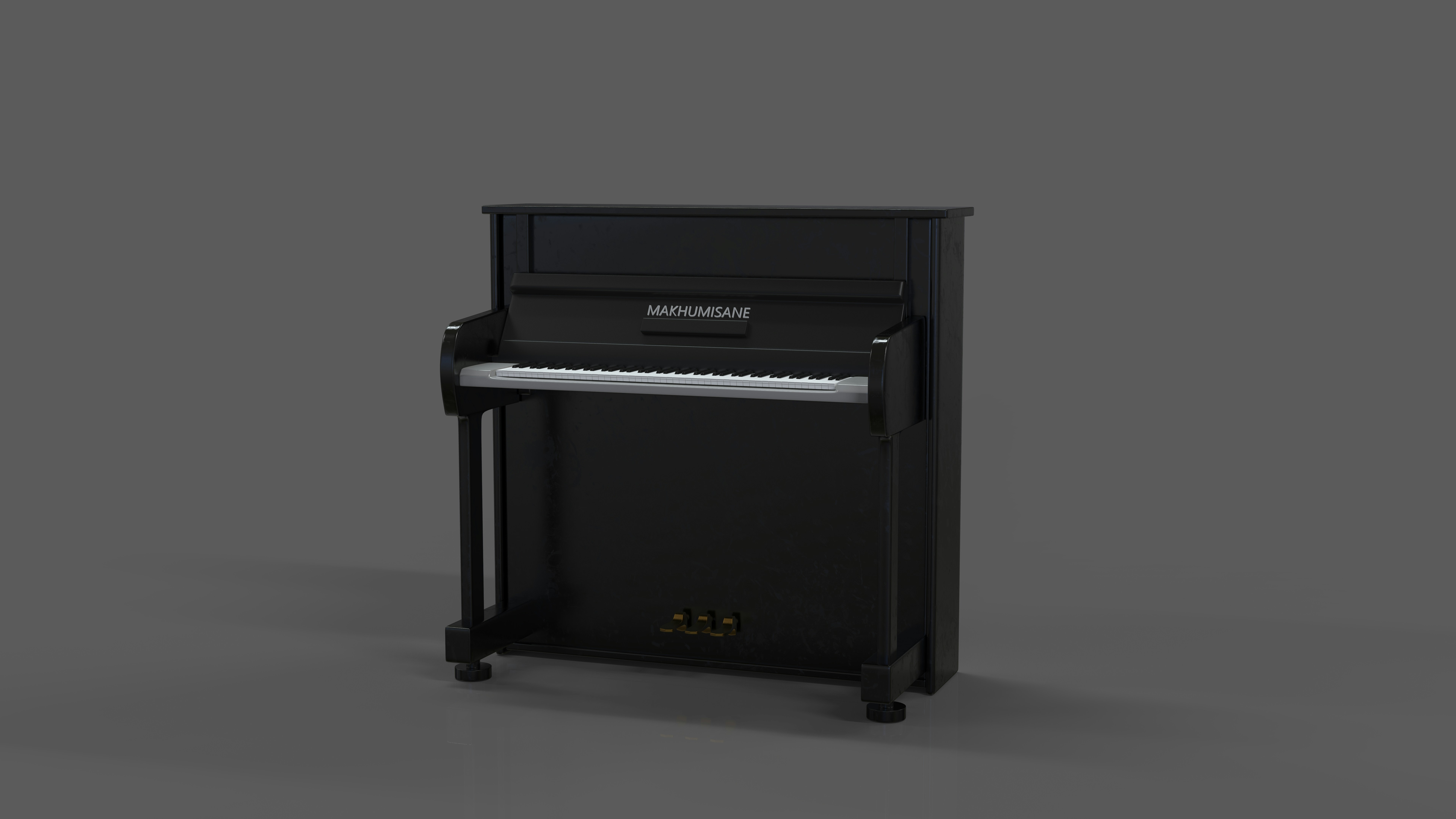 A black piano sitting on top of a table