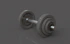 A pair of dumbbells on a gray background