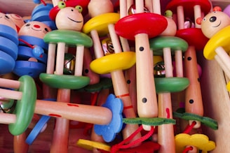 A bunch of toys that are in a box