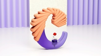 A cell phone with a purple and orange design on it