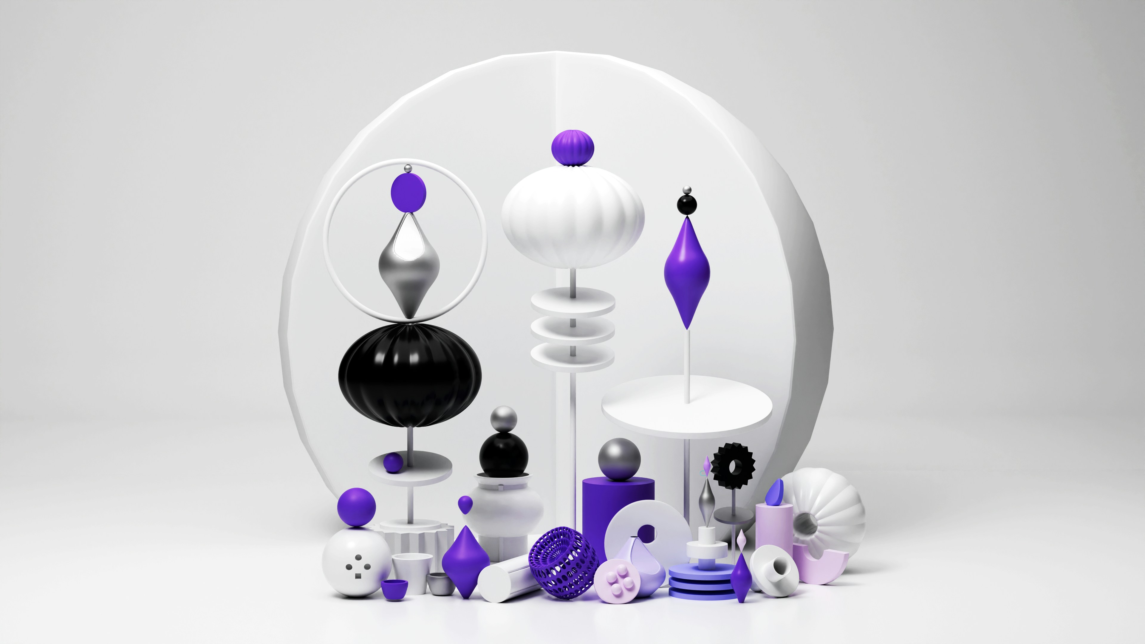 Eine Gruppe von Objekten, die sich in einem Kreis befinden