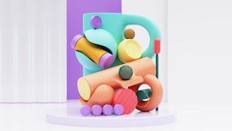 A glass case with a colorful object inside of it