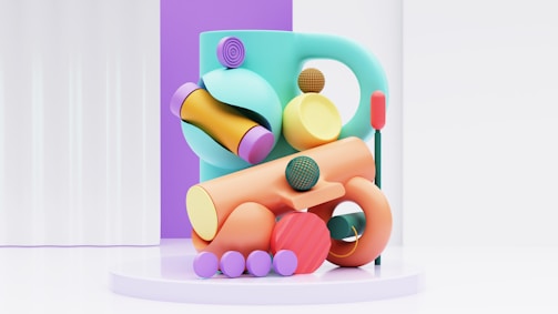 A glass case with a colorful object inside of it