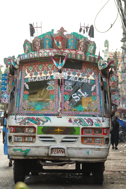 Hand-painted Pakistani truck art