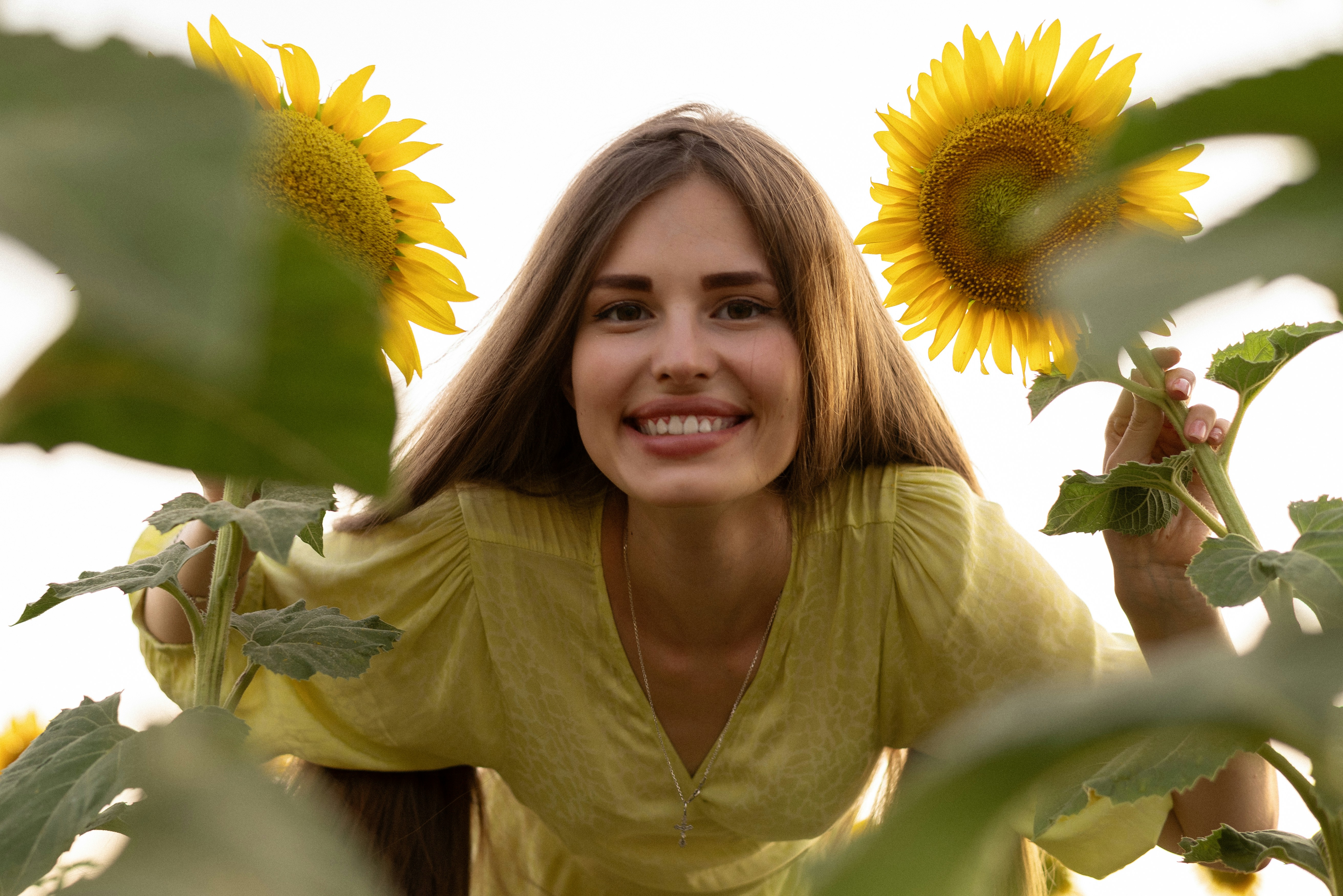 A woman standing in a field