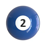A blue pool ball with the number two on it