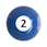 A blue pool ball with the number two on it