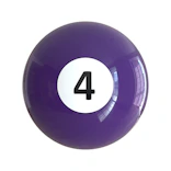 A purple pool ball with the number four on it