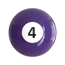 A purple pool ball with the number four on it