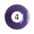 A purple pool ball with the number four on it