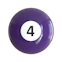 A purple pool ball with the number four on it
