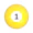 A yellow pool ball with the number one on it