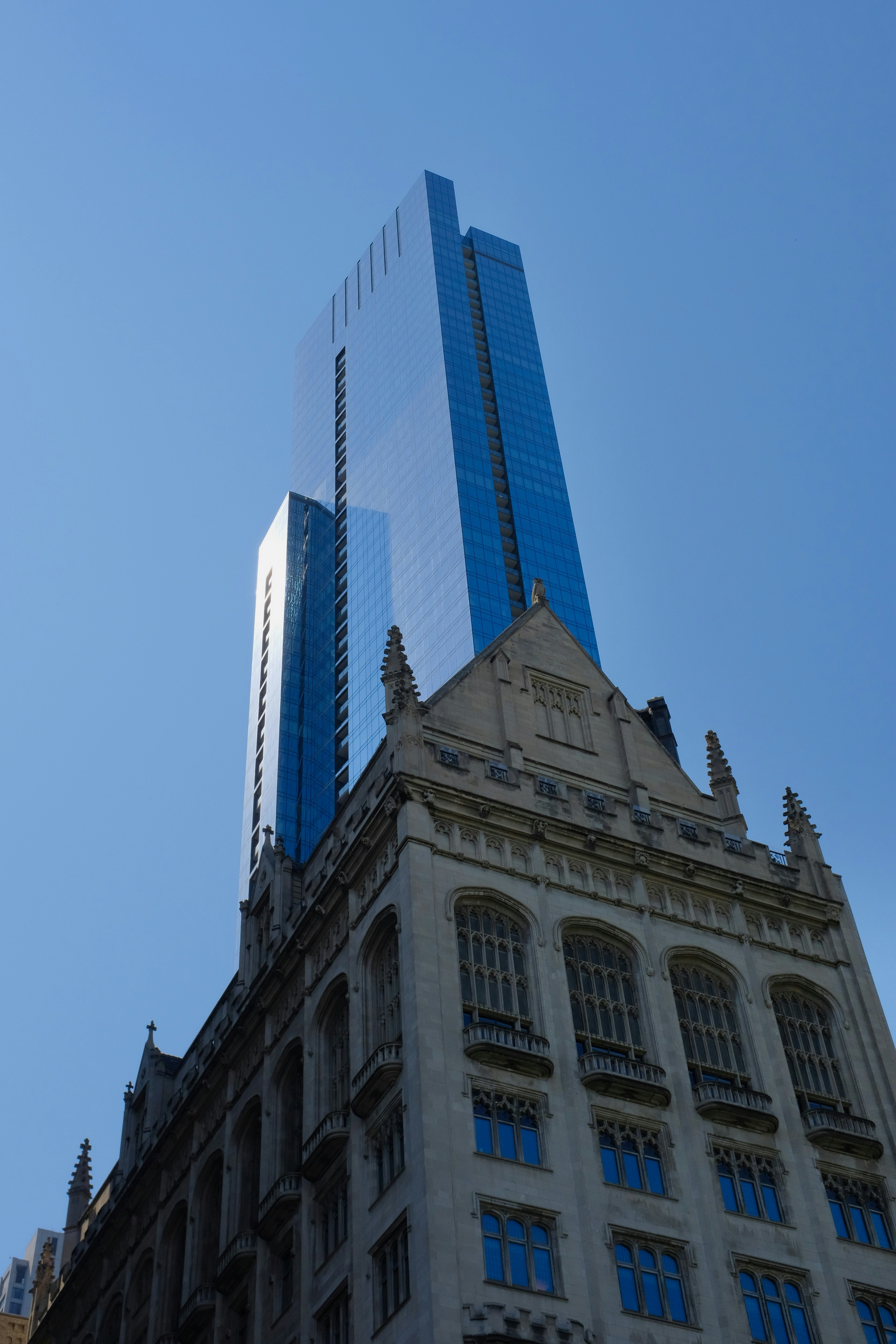 A very tall building with a sky background