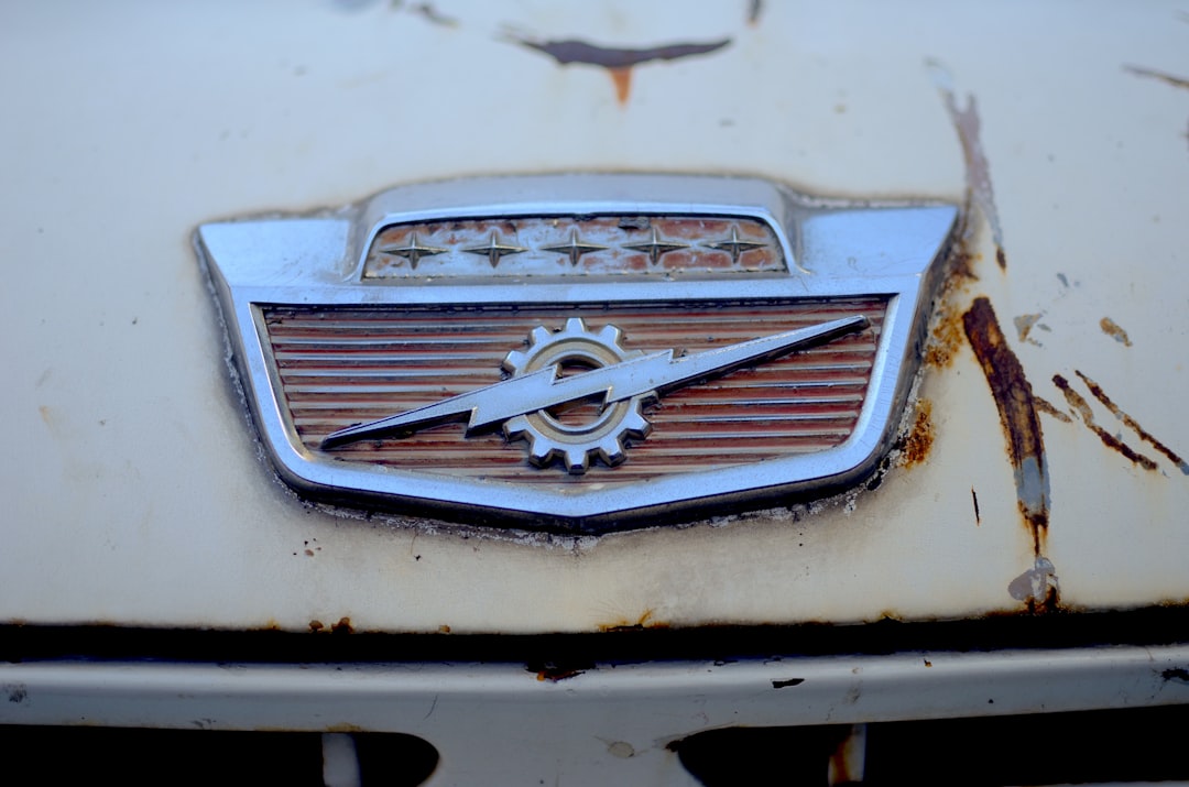 A close up of the emblem on an old car, Rustic truck in Puerto Vallarta, Mexico