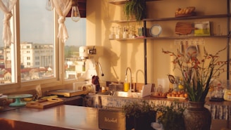 A kitchen filled with lots of counter top space