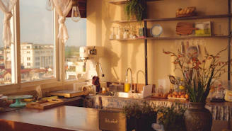 A kitchen filled with lots of counter top space